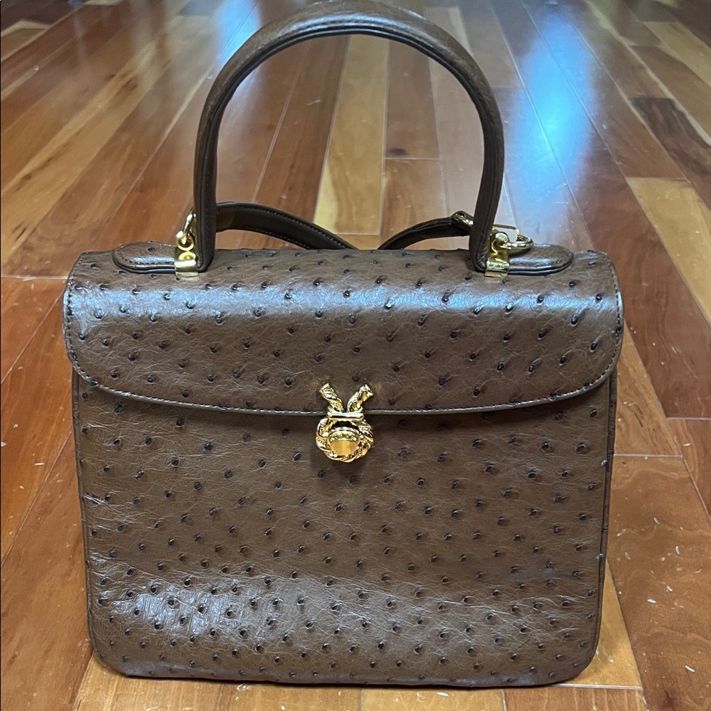 Vintage Brown ostrich bag